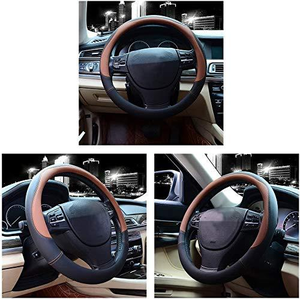 Accesorios interiores para coche, <span class=keywords><strong>Funda</strong></span> de cuero impermeable y a prueba de polvo para <span class=keywords><strong>volante</strong></span> - Product Image 5