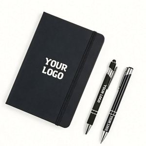 Premium <b>Thick</b> Paper A5 Black Custom Embossed Leather Journal Dotted <b>Notebook</b> - Product Image 1