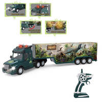 Camion de transport RC Dinosaure Long 2.4G avec portes ouvrables et lumières, simulation d'ingénierie, pour intérieur et extérieur, pour enfants