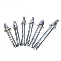 Boulon d'ancrage pour cadre de portail en acier au carbone zingué, tailles M6 à M12, pour fixation de charnières de portail