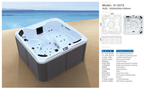 Jacuzzis, Spa Exterior para 2 Personas, Bañera de Hidromasaje de Lujo en Acrílico, Económica, con Masaje, para Jardín, Gazebo, Balboa - Product Image 2