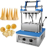 Machine à fabriquer des cornets et des coupelles à glace commerciaux - Glace molle 4 moules
