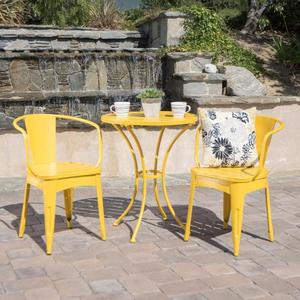 Elegante juego de bistró de metal KD de 3 piezas para comedor al aire libre, elegante solución de muebles de patio de garganta - Product Image 4