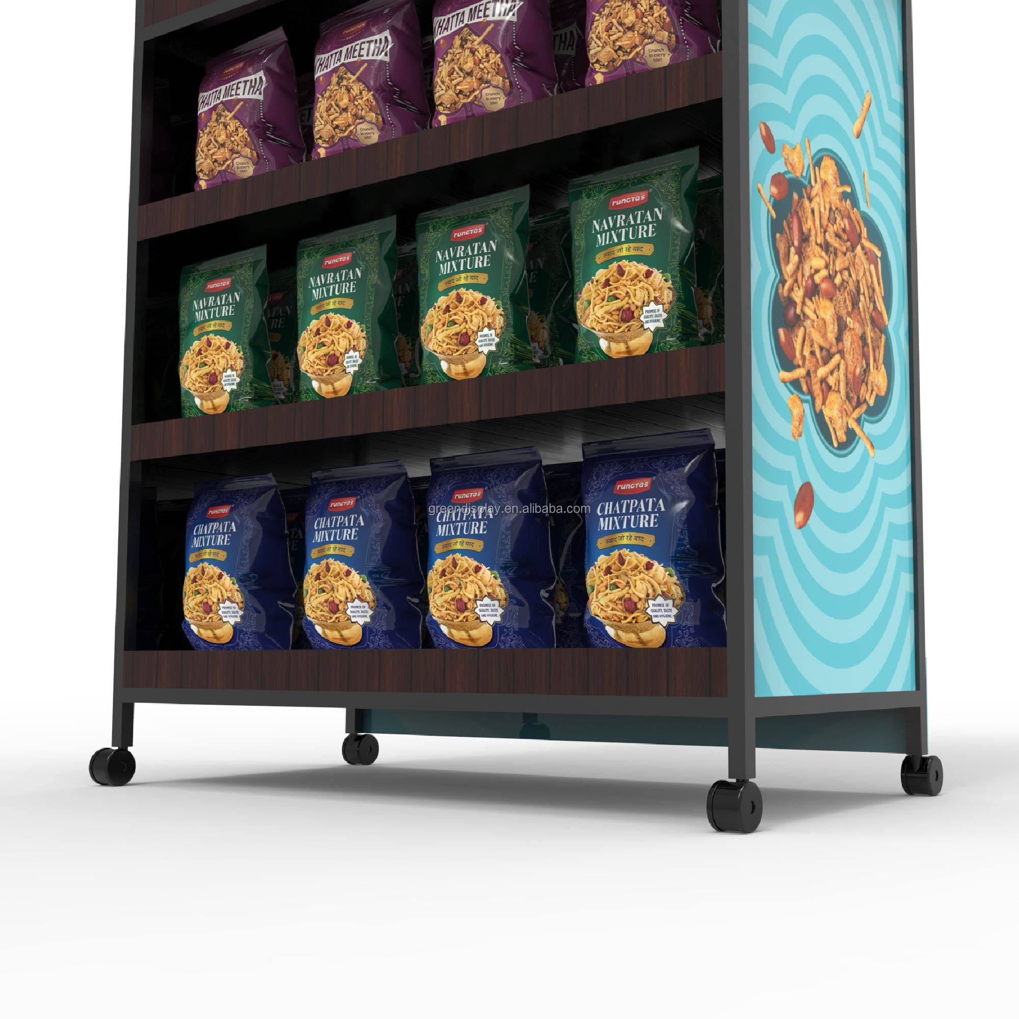 Chip Display Rack Snack Metal Custom Logo Carton Customized Store Display Stand Floor Stand Powder Coating Modern Apache AP-M001 — view 3