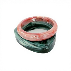 Classic Jade Premium Resin Bangles <b>Red</b> and Green Unique Marbled Pattern Unisex Fashion <b>Bracelet</b> Wedding Party with Woman - Product Image 1