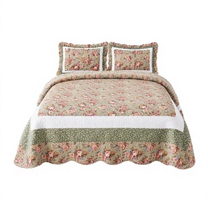 Juego de Cubrecamas de Algodón con Estampado Floral Vintage, Estilo Americano, para Todas las Estaciones - Product Image 1