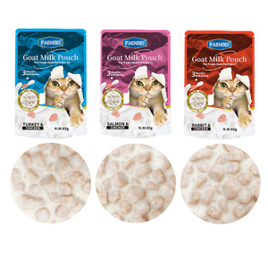 Offre Spéciale – Aliment Humide pour Chat FAENBEI au <span class=keywords><strong>Lait</strong></span> <span class=keywords><strong>de</strong></span> Chèvre, Bouchées <span class=keywords><strong>de</strong></span> Viande, Nutrition Complète, Poulet et Dinde, en Sachet Boîte - Product Image 3