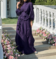 Nouvel Ensemble Deux Pièces Plissé Miyake 2025 Grandes Tailles Robes Premium T-Shirt Marron Uni et Jupes Ample Style Bureau Robe Longue