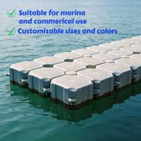 Bloque Flotante de HDPE en Forma de V para Guía de Amarre de Moto Acuática 50x50x40cm, Cubo Modular para Pontón de Marina