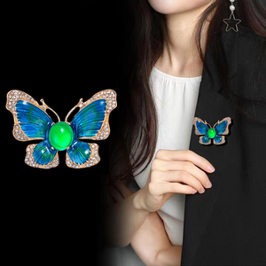 Venta al por mayor nueva moda <span class=keywords><strong>Multi</strong></span> esmalte mariposa broche mujer Animal insecto pecho flor fiesta banquete ropa Accesorios - Product Image 2