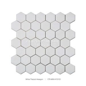 Centurymosaic giá bán buôn trắng hình lục giác Gạch Mosaic đá cẩm thạch cho sàn phòng tắm nhà sản xuất - Product Image 5