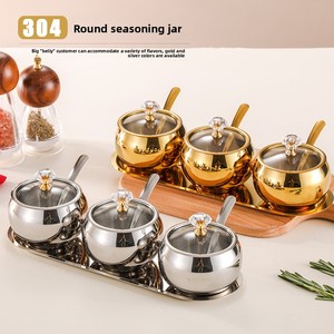 1PCS Sugar Bowl with Glass Lid and Spoon Sugar Container of Coffee Bar Accessories Stainless Steel Jar for Salt Kitchen Storage - Product Image 5