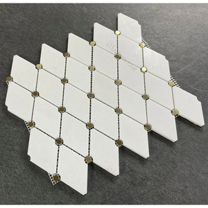 Newstar Gạch Mosaic đá cẩm thạch 30x30 rhomboid màu trắng tinh khiết giá rẻ Mable mosaics gạch nhà bếp khảm đá cẩm thạch - Product Image 3