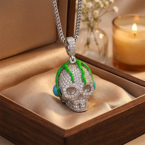 Pendentif Casque Audio Tête de Mort Moissanite Iced Out en Argent 925, Bijou de Luxe Hip Hop pour Fêtes et Événements - Product Image 3