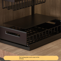 Organisateur sous évier à 2 niveaux, étagère coulissante en métal, rangement extractible pour cuisine, salle de bain, garde-manger, en forme de L, gain de place