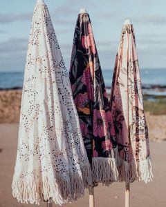 Parapluie de <span class=keywords><strong>plage</strong></span> en coton, grande taille, tendance 1.8 m, UV50 + <span class=keywords><strong>pliable</strong></span>, pôle en bois, parapluie pour voyage, meubles d'extérieur - Product Image 3