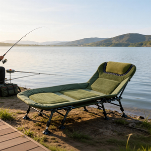 Extra Large Folding <b>Camping</b> Cot 180KG Load Adjustable Height for Outdoor Hunting Fishing - Product Image 1