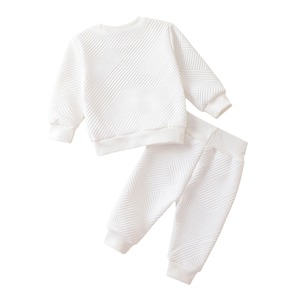 Primavera Color sólido sudadera pantalones chándal 2 uds Waffle algodón Niño ropa para bebé <span class=keywords><strong>niña</strong></span> Niño Estilo Casual estampado para primavera - Product Image 5