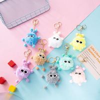 Vente en gros peluche elfe porte-clés jouet doux lapin fourrure moelleux boule porte-clés peluche poupée mignon Anime pompon peluche porte-clés voiture sac pendentif