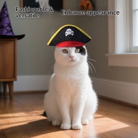Chapeaux de pirate Halloween 2026 en forme de citrouille, couvre-chefs de dessin animé en polyester, accessoires et décorations créatifs pour animaux de compagnie