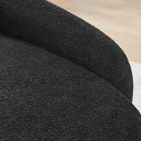 Fauteuil de relaxation ovale moderne, avec accoudoir latéral et coussin, fauteuil compact et peu encombrant pour salon et chambre - Noir