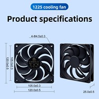 PY1225 12025 ventilateur PC axial 120x120x25mm PC 120mm DC 5V ventilateur de refroidissement industriel sans brosse rechargeable pour boîtier d'ordinateur en plastique