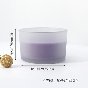 Bougie parfumée 2026 A12M <span class=keywords><strong>Lavande</strong></span> 15oz, conçue en usine, dans un bocal en verre blanc mat avec décor floral pour la décoration de la maison et des fêtes - Product Image 5