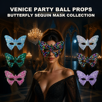 Masque brillant EVA pour fête à thème Venise, déguisement papillon animal, Halloween