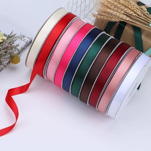 Pita Satin Poliester Dua Sisi 2cm 100 Yard untuk Pembungkus Kado Natal Hanukkah Karangan Bunga Kerajinan DIY-Fashion - Product Image 3