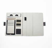 Carnet de notes A5 PU promotionnel avec chargeur sans fil et batterie externe Reliure à coudre en cuir à couverture rigide