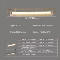 Lustre moderne en acrylique long à LED pour table à manger, café, bar, comptoir, bureau, décoration artistique, luminaire suspendu au plafond