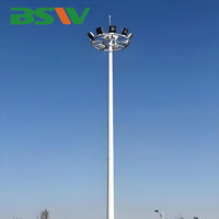 Poteau d'éclairage intelligent pour ville connectée avec système de levage, caméra CCTV et lampe LED de stade 1000W, fabriqué en Chine par BSW