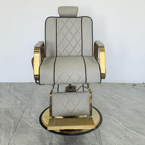 Grey Pu Leather Barber <b>Chair</b> Vintage Barber Shop Multifunctional Salon <b>Chair</b> with Swivel Customizable logo - Product Image 6