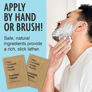Plastik ücretsiz FSC Kraft kağıt poşet ambalaj 8g otel tek kullanımlık sakal yumuşatmak adam için pürüzsüz tıraş kremi - Product Image 4