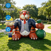 Modèle de chat gonflable géant personnalisé, modèle de chaton gonflable en PVC, mascotte de chaton gonflable avec sac à monnaie pour la publicité en plein air
