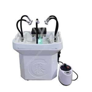 Kisen Compact Head Spa Bac sans plomberie, lavabo mobile de style japonais pour salon, plateau de massage avec chauffage et réservoir d'eau de 60L - Product Image 1