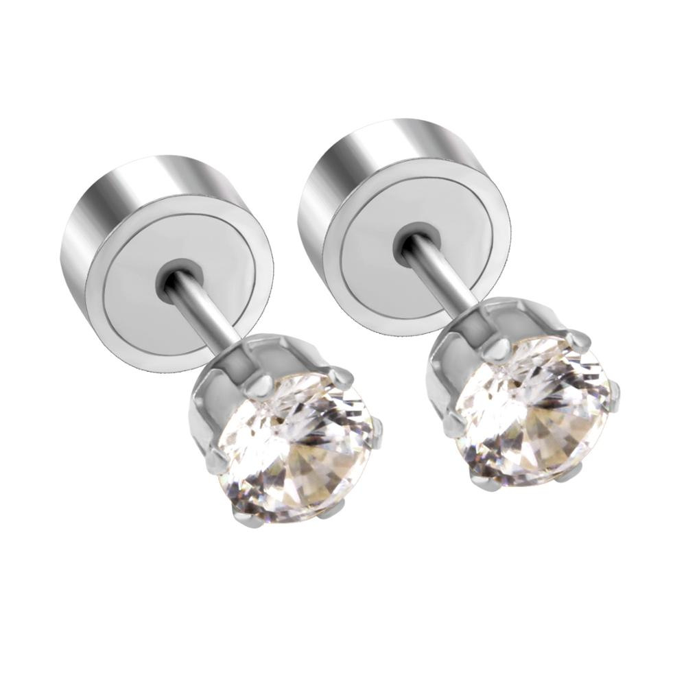 5mm steel-colored earrings