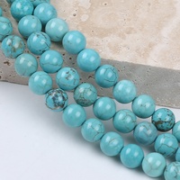 Vente en gros de 6mm bleu vert turquoise pierres précieuses rondes perles de pierre naturelle brins prix bon marché