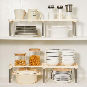 New Stackable Expandable Kitchen Counter Shelves Cabinet Shelf Organizer <b>Rack</b> for Sundries Finishing and Spice <b>Bottle</b> <b>Storage</b> - Product Image 2