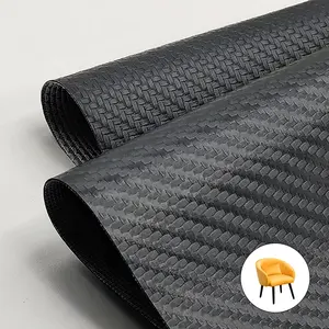 Wear-resisting Pvc Carbon fiber woven patterns Artificial Synthetic Leather Cheap price Chair Sofa Car Seat