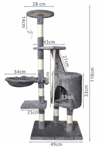 Marco de escalada de lujo personalizado para gatos, torre de árbol para gatos, juguete de gato de peluche sostenible con dientes de molienda y garras - Product Image 5