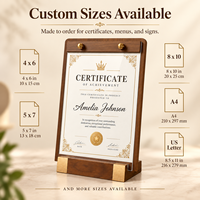 Support de table en acrylique et bois massif pour cartes, menus, cadres photo, certificats et médailles d'honneur, pour l'exportation