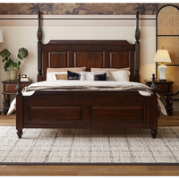 Lit double en chêne rouge massif de qualité FAS Yu Si Ke, style français luxueux, durable, confortable et moelleux, meubles de chambre à coucher