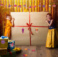 Guirlande de décoration murale pour cheminée, drapeau, couronne de fleurs de marguerite, étiquettes et ornements pour la fête de Diwali