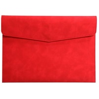 Bolsa de Almacenamiento de Archivos de Cuero A4, Maletín Simple Retro de una Sola Capa, Engrosado, Impermeable, de Gran Capacidad, para Reuniones de Negocios