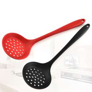 Long Handle <span class=keywords><strong>Silicone</strong></span> Antiaderente Cozinha Ferramenta Colander resistente ao calor com malha Skimmer Cozinhar Filtro Colher para Alimentos - Product Image 3