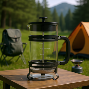 แก้วกาแฟเฟรนช์เพรส โบโรซิลิเกต ขนาด 34 ออนซ์ พร้อมตัวกรองสแตนเลส ความจุขนาดใหญ่ สำหรับใช้ในบ้านและแคมป์ปิ้ง - Product Image 2