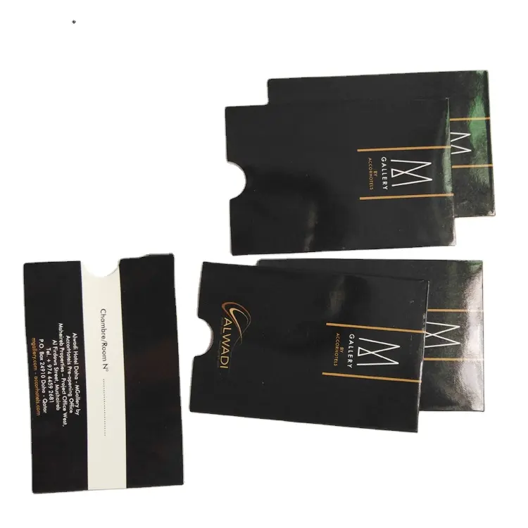 Custom Logo Printing Hotel Room Key Card Sleeve / Cover Keycard Holder