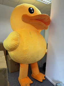 Fefun 2 м/2,6 м, лидер продаж, надувной плюшевый меховой желтый костюм талисмана утки, мультяшный персонаж, желтая утка, костюмы для взрослых - Product Image 3