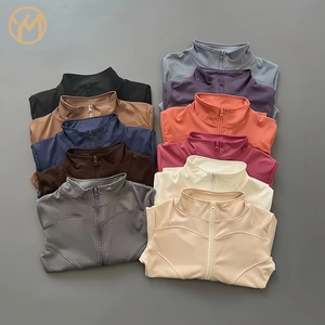 Vestes de <span class=keywords><strong>sport</strong></span> zippées Yimo pour femmes, 18 couleurs, douces et confortables, manches longues, ajustées, pour la course à pied, le fitness et le yoga - Product Image 1